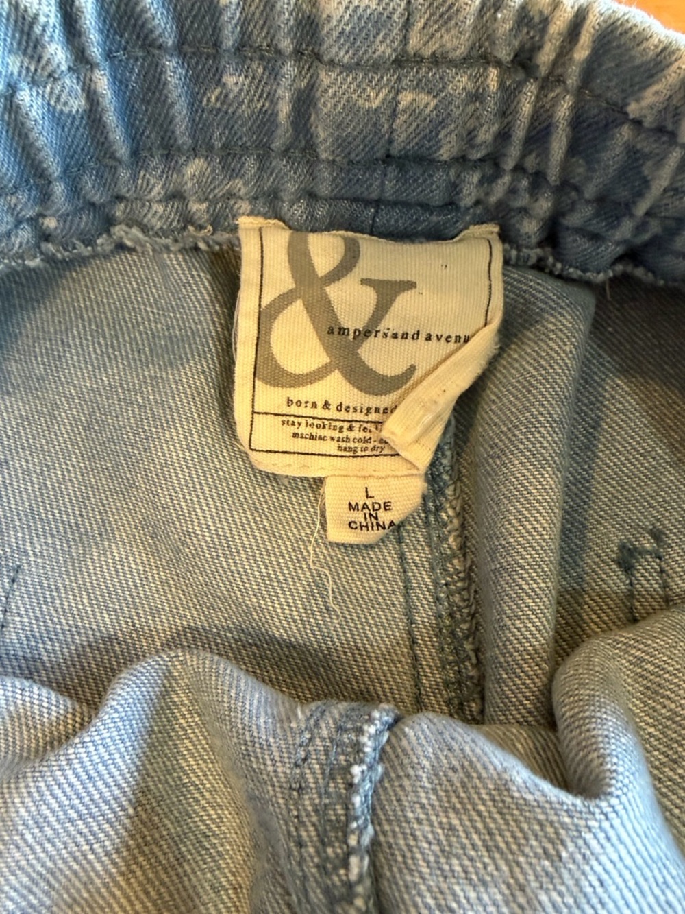 AMPERSAND AVE Light Blue Floral Denim Drawstring Pants - Picture 8 of 8